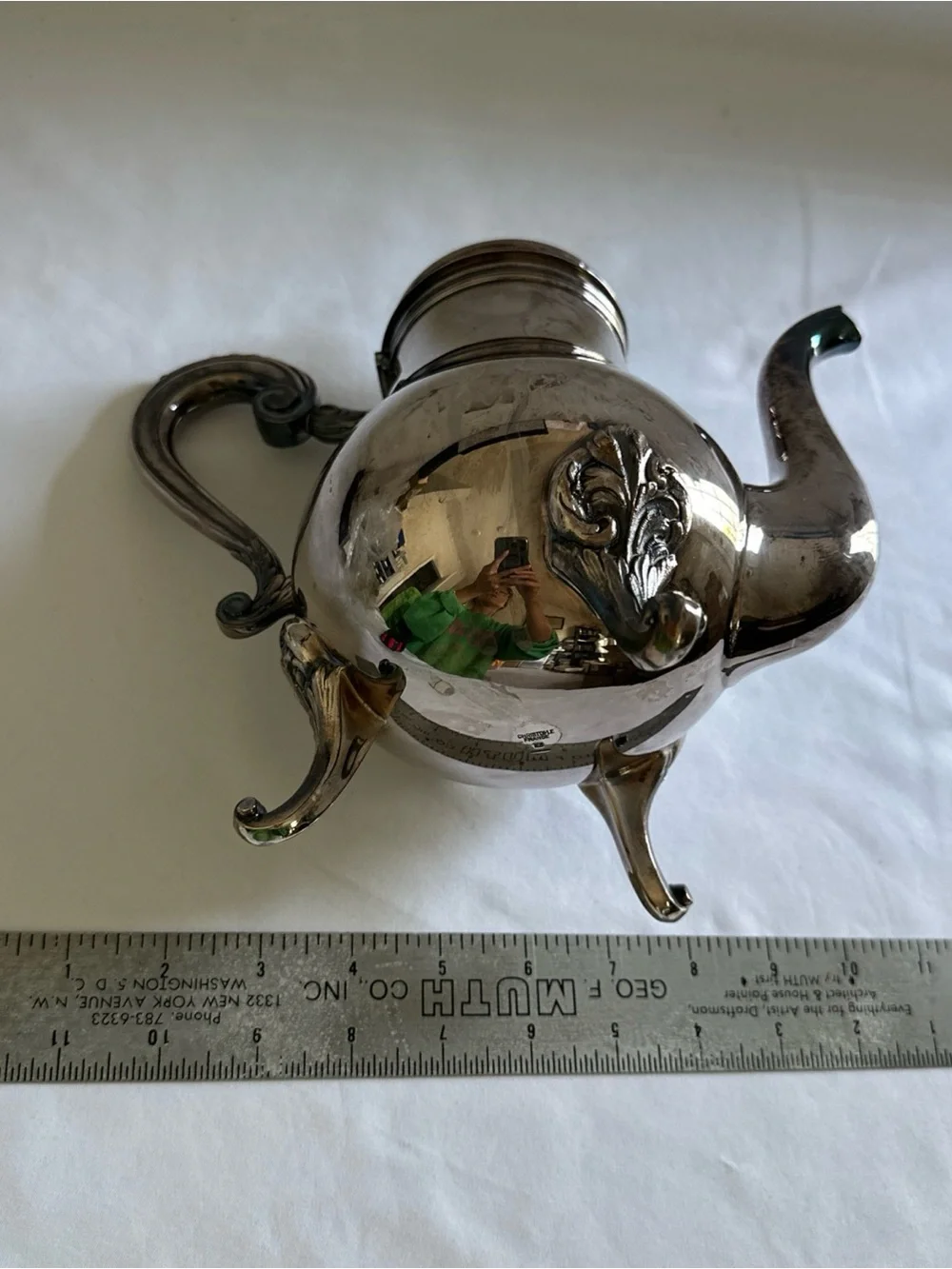 Christofle coffee or tea pot silver plated marly pattern 8”